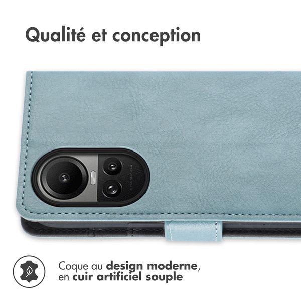 imoshion Étui de télephone portefeuille de luxe Oppo Reno 10 / 10 Pro - Bleu clair