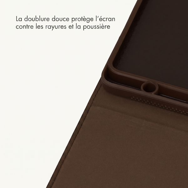 Selencia Coque Croco Samsung Galaxy Tab A11 Plus / A9 Plus - Choco Brown