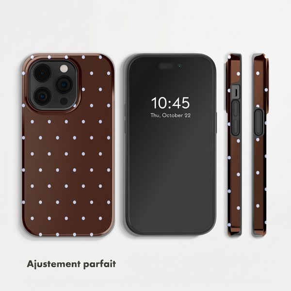 Selencia Coque arrière Vivid Apple iPhone 14 Pro - Happy Dots Chocolate