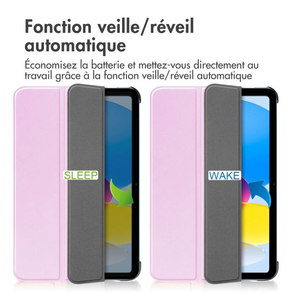 imoshion Coque tablette Trifold Apple iPad 11 (2025) 11 pouces A16 / iPad 10 (2022) 10.9 pouces - Rose
