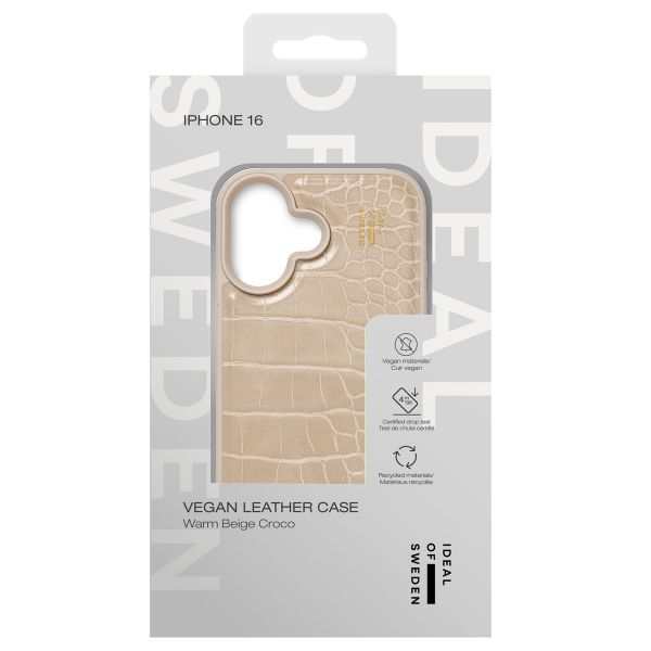 iDeal of Sweden Coque Vegan Leather Apple iPhone 16 - Warm Beige Croco