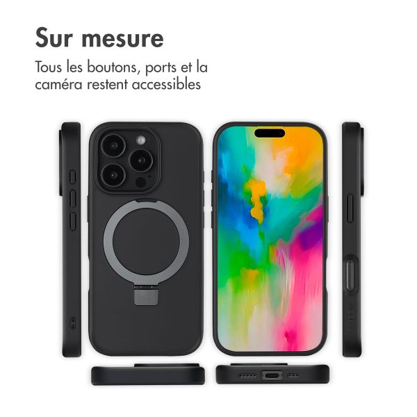 Accezz Coque Ring Stand avec MagSafe Apple iPhone 16 Pro - Noir