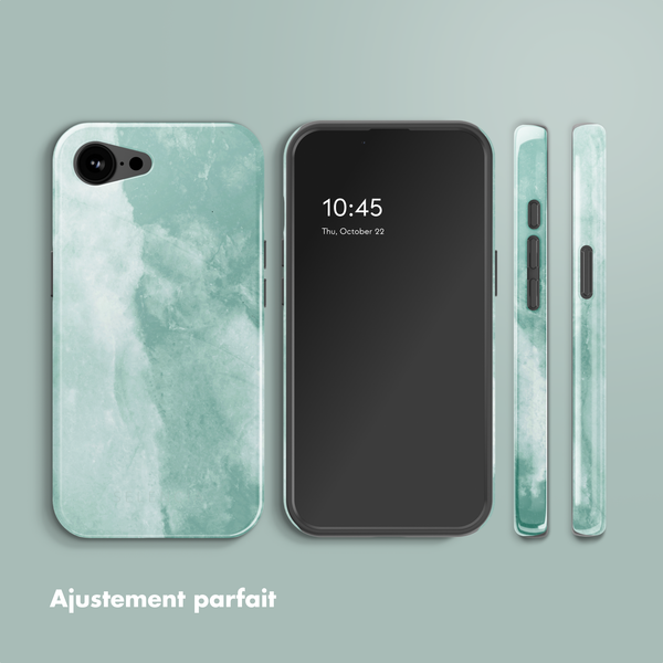 Selencia Coque arrière Vivid avec MagSafe Apple iPhone 17e / 16e - Marble Grayed Jade