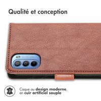 imoshion Étui de télephone portefeuille de luxe Motorola Moto G14 - Marron
