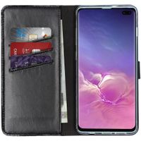 Selencia Étui portefeuille en cuir véritable Samsung Galaxy S10 Plus - Noir