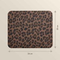 Selencia Sabi Tapis de Souris en Similicuir imprimé panthère - 20 x 24 cm - Mocha Brown