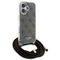 Guess Coque arrière avec cordon 4G Print Apple iPhone 16 - Marron