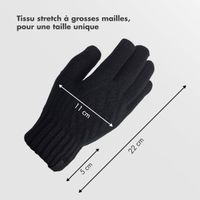 Selencia Gants Tactiles Effet Laine - Femme - Taille M - Noir