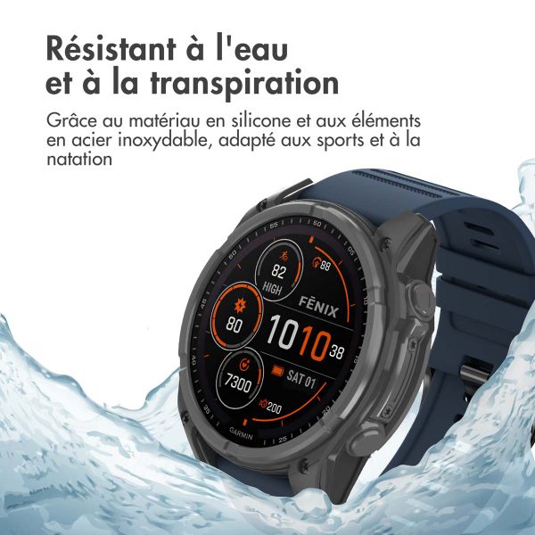 imoshion Bracelet QuickFit® Stripe en silicone  - Connexion Garmin 26 mm - Bleu foncé