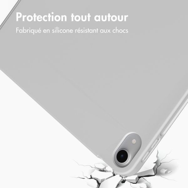 Accezz Coque tablette portefeuille Smart Silicone Apple iPad Air 11 pouces (2026) M4 / (2025) M3 / (2024) M2 / Air 5 (2022) / Air 4 (2020) - Gris