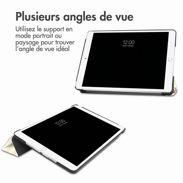 imoshion Coque tablette Design Trifold Apple iPad 9 (2021) 10.2 pouces / iPad 8 (2020) 10.2 pouces / iPad 7 (2019) 10.2 pouces - Garden Stripes