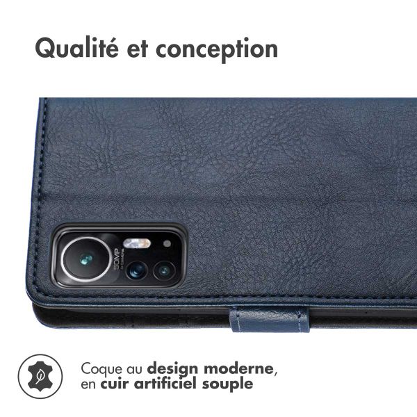 imoshion Étui de télephone portefeuille de luxe Xiaomi 12 / 12X - Bleu foncé