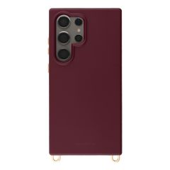 Selencia Coque arrière Rivièra avec MagSafe avec crochets amovibles Samsung Galaxy S24 Ultra - Bold Burgundy