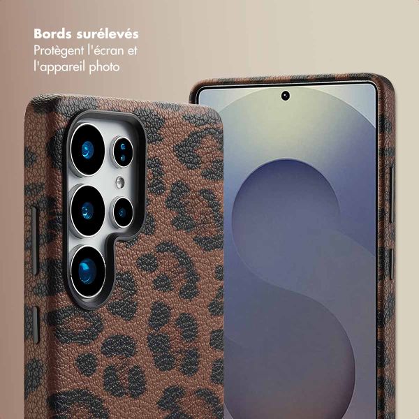 Selencia Coque Sabi imprimé panthère avec MagSafe Samsung Galaxy S25 Ultra - Mocha Brown