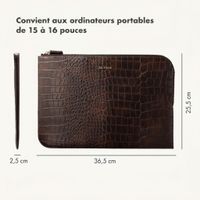 Selencia Pochette ordinateur Croco 15-16 pouces - Choco Brown