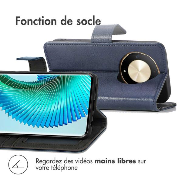 imoshion Étui de télephone portefeuille de luxe Honor Magic 6 Lite - Bleu foncé