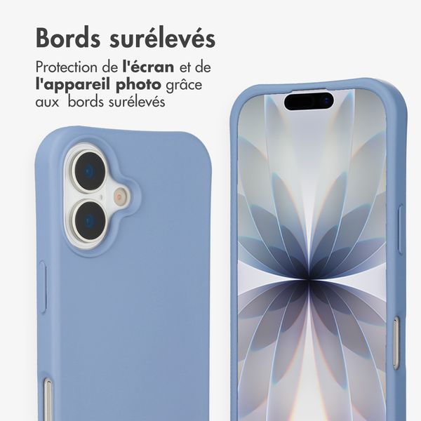 imoshion Coque arrière Color avec cordon amovible et MagSafe Apple iPhone 17 - Ash Blue
