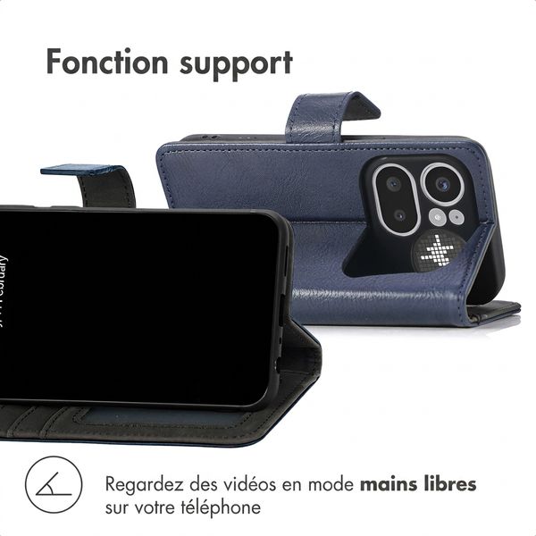 imoshion Étui de télephone portefeuille de luxe Nothing Phone (4a) Pro - Bleu foncé