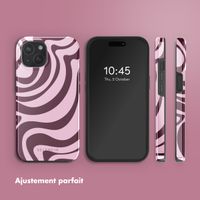 Selencia Coque arrière Vivid avec MagSafe Apple iPhone 15 - Wavy Swirl Pink Plum