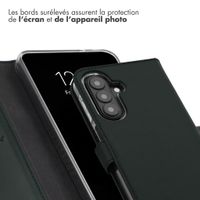 Selencia Étui portefeuille en cuir véritable Samsung Galaxy A27 (5G) - Vert