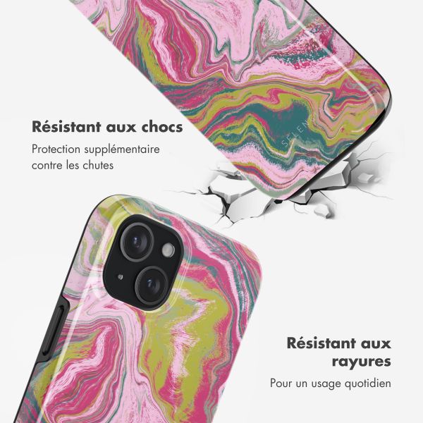 Selencia Coque arrière Vivid avec MagSafe Apple iPhone 15 - Marble Pink