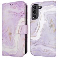 imoshion Étui de télephone portefeuille Design Samsung Galaxy S21 - Purple Marble