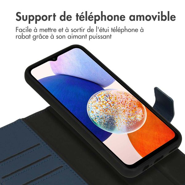 Accezz Premium Leather 2 in 1 Wallet Bookcase Samsung Galaxy A14 (5G/4G) - Bleu foncé