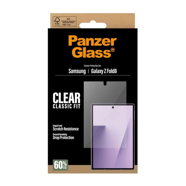 PanzerGlass Protection d'écran Ultra-Wide Fit Anti-bactérienne Samsung Galaxy Z Fold 8