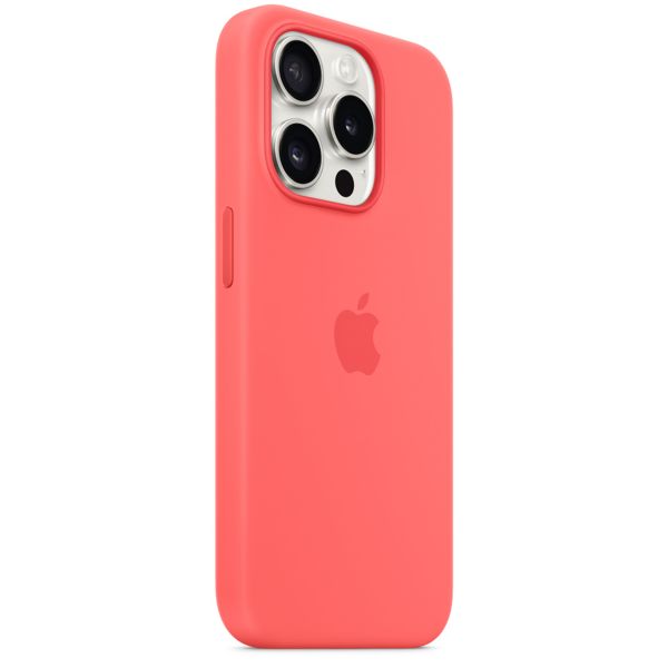 Apple Coque en silicone MagSafe Apple iPhone 15 Pro - Guava
