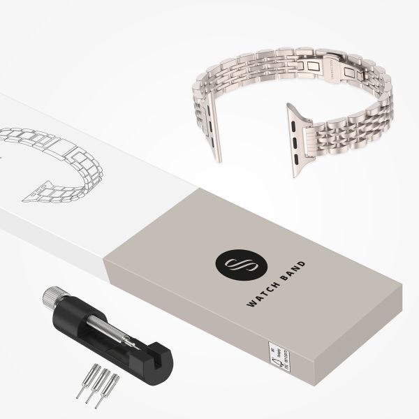 Selencia Bracelet en acier slim style Jubilee Apple Watch | 38/40/41/42 mm - Starlight