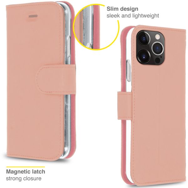 Accezz Étui de télephone Wallet Apple iPhone 13 Pro - Rose Doré