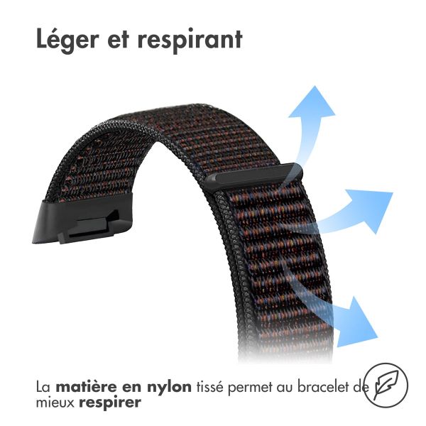 imoshion Bracelet en nylon Fitbit Charge 5 - Taille L - Noir