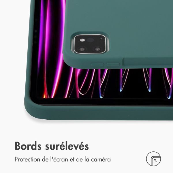 Accezz Coque Liquid Silicone avec porte-stylet Apple iPad Pro 11 (2022 / 2021 / 2020 / 2018) - Vert foncé