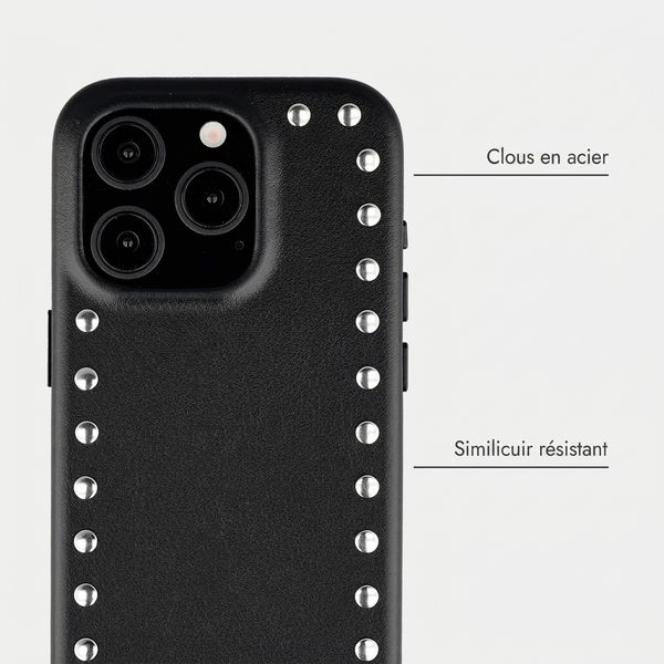 Selencia Coque arrière Studs avec MagSafe Apple iPhone 15 Pro - Velvet Black