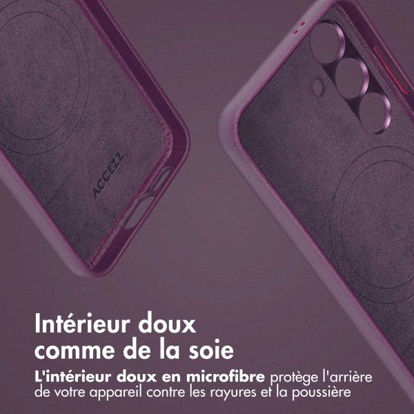 Accezz Étui de télephone portefeuille en cuir 2-en-1 avec MagSafe Samsung Galaxy S24 - Heath Purple