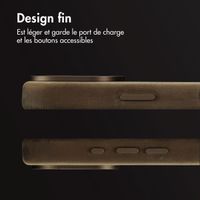 Accezz Coque MagSafe en cuir vintage Apple iPhone 16 Pro - Rustic Brown