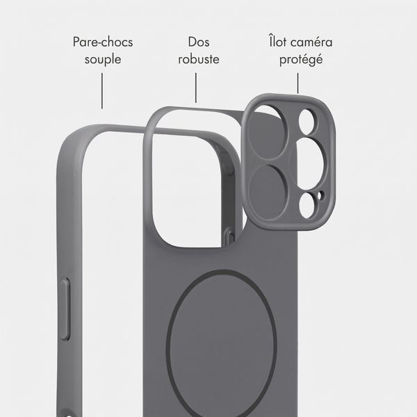 Accezz Coque Grip avec MagSafe Apple iPhone 16 Pro - Gris