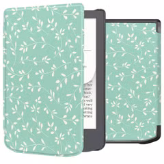 imoshion Design Slim Hard Case Sleepcover Pocketbook Verse / Verse Lite / Verse Pro / Vivlio Light / Light HD - Smoke Green Flowers