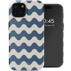 Selencia Coque arrière Vivid avec MagSafe Apple iPhone 15 - Wave Vibes Classic Blue