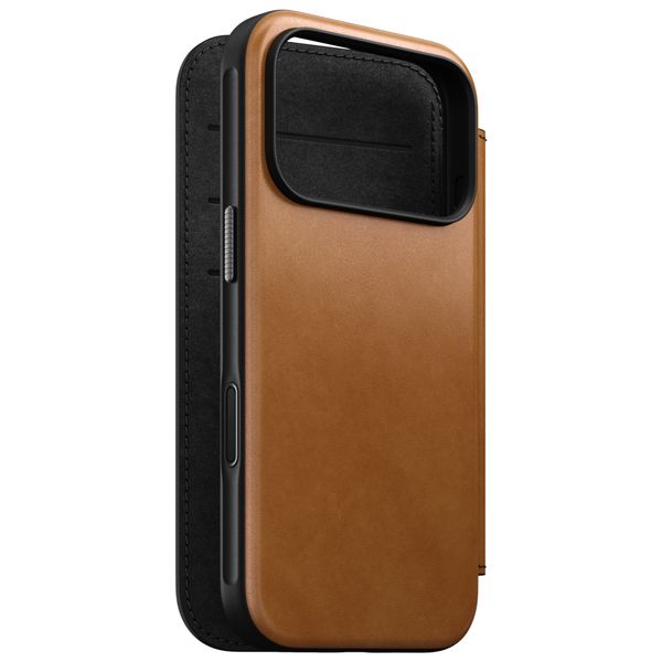 Nomad Étui de télephone portefeuille Modern Leather Folio Apple iPhone 18 Pro / 17 Pro - English Tan