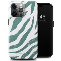 Selencia Coque arrière Vivid Apple iPhone 15 Pro Max - Colorful Zebra Pine Blue