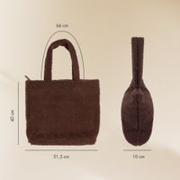 Selencia Sac Fourre-tout Zaya - Teddy Sac Ordinateur 16 pouces - Choco Brown