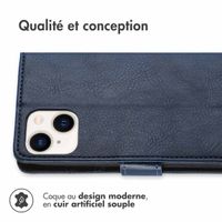 imoshion Étui de télephone portefeuille de luxe Apple iPhone 15 - Bleu foncé