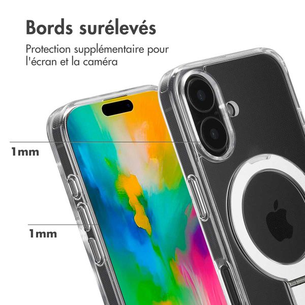 Accezz Coque Ring Stand avec MagSafe Apple iPhone 16 - Transparent