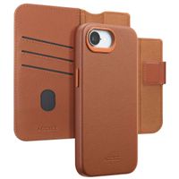 Accezz Étui de télephone portefeuille en cuir 2-en-1 avec MagSafe Apple iPhone 17e / 16e - Sienna Brown