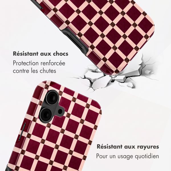 Selencia Coque arrière Vivid avec MagSafe Apple iPhone 16 - Check This Burgundy
