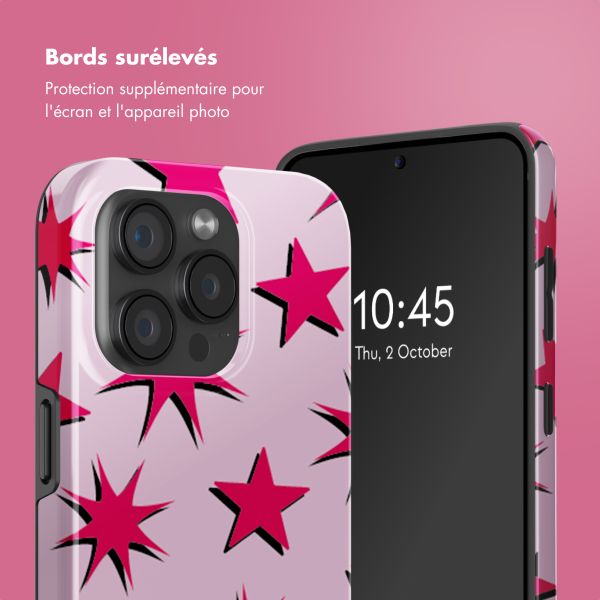 Selencia Coque arrière Vivid avec MagSafe Apple iPhone 15 Pro - Stars Rubine Red Light Pink