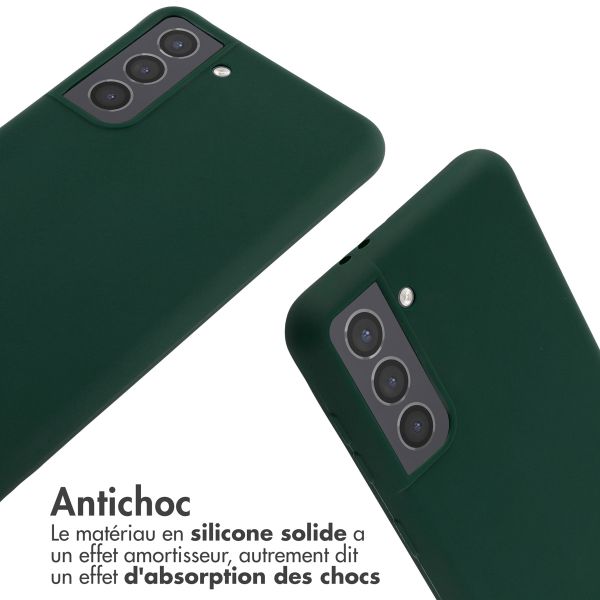 imoshion Coque en silicone avec cordon Samsung Galaxy S21 - Vert foncé