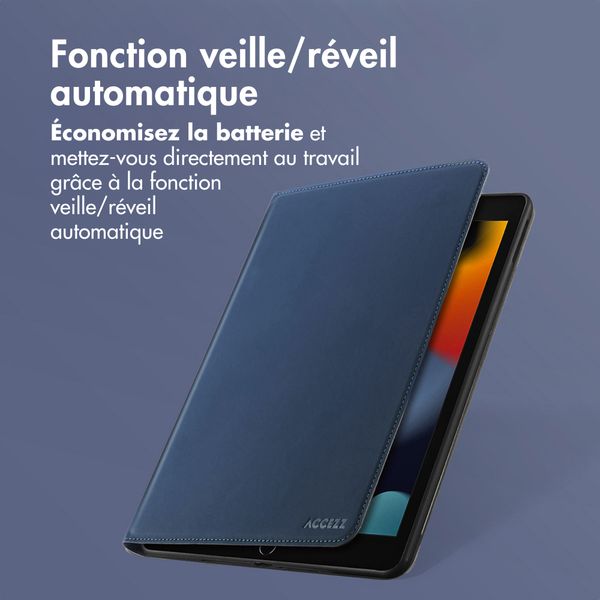 Accezz Coque tablette Classic Apple iPad 9 (2021) 10.2 pouces / iPad 8 (2020) 10.2 pouces / iPad 7 (2019) 10.2 pouces - Bleu foncé