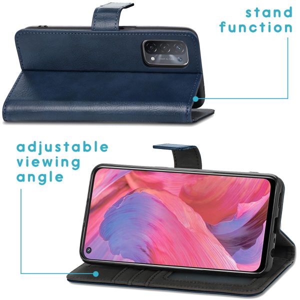 imoshion Étui de télephone portefeuille de luxe Oppo A74 (5G) / A54 (5G) - Bleu foncé